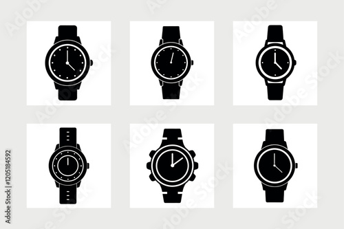 


   Wrist watch vector art illustration.
