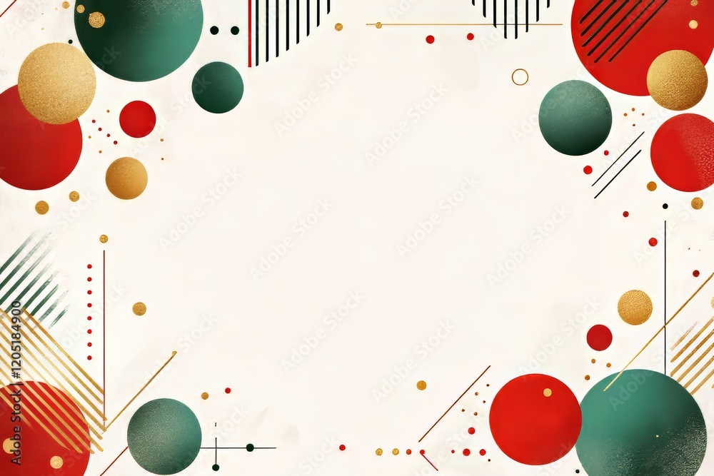 Obraz premium Colorful festive abstract background with circles and patterns