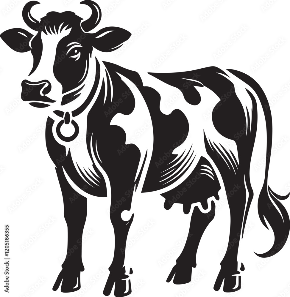 Fototapeta premium Creative Cow Silhouette Vector