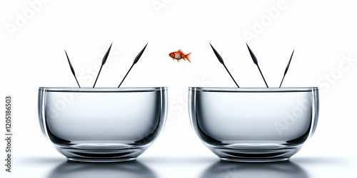 Goldfish Jumps from One Gla...