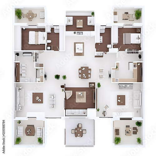 3D Floor Plan Shows Layout ...