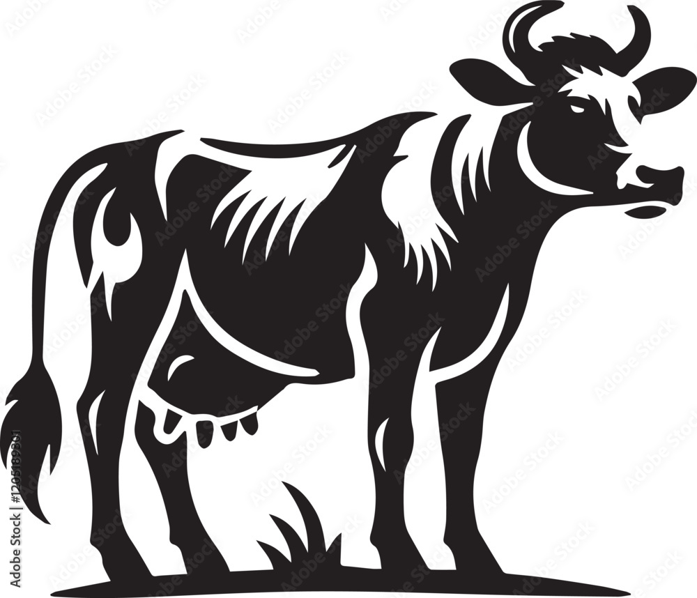 Fototapeta premium Creative Cow Silhouette Vector