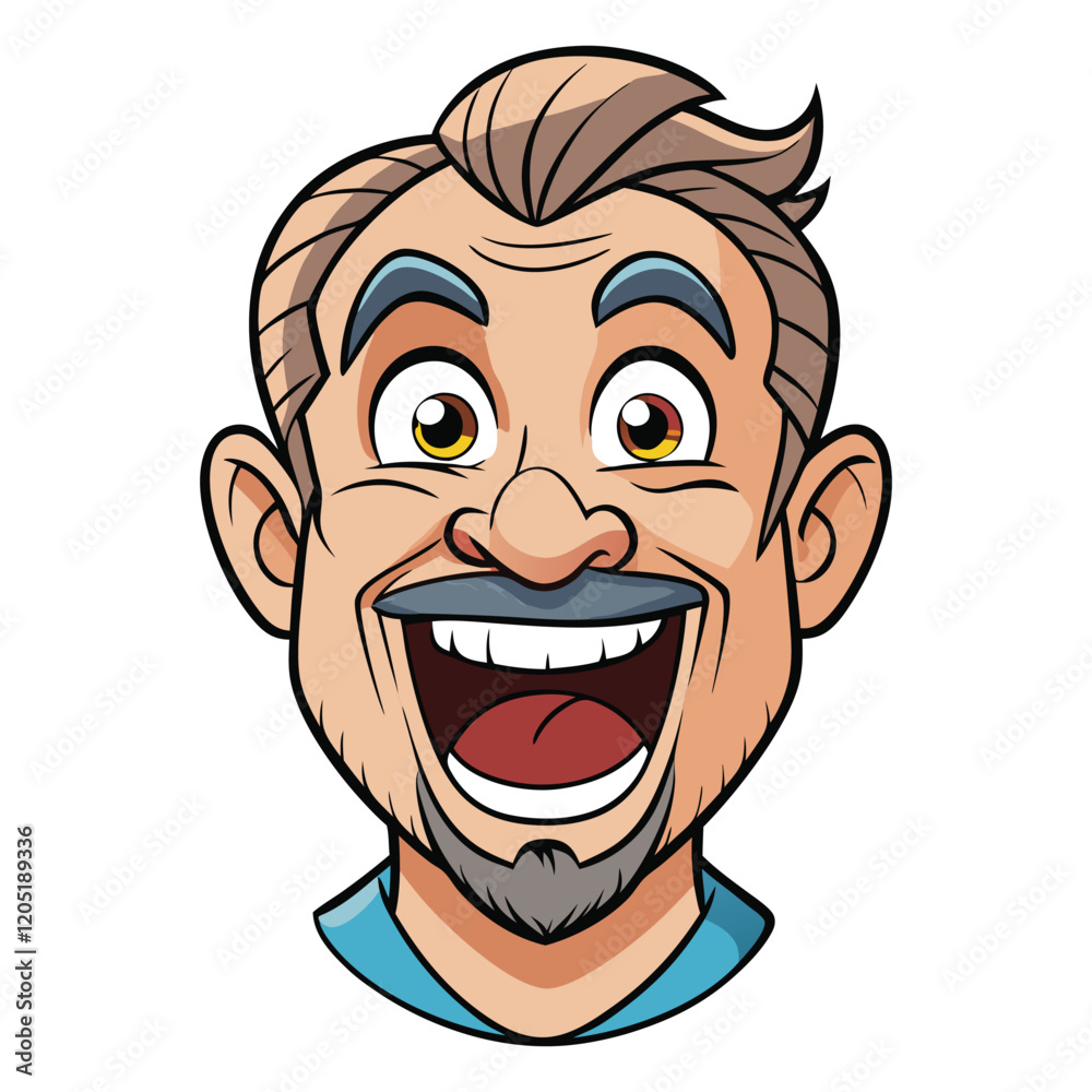 A funny crazy man facial expression vector illustration A funny crazy man facial expression vector illustration