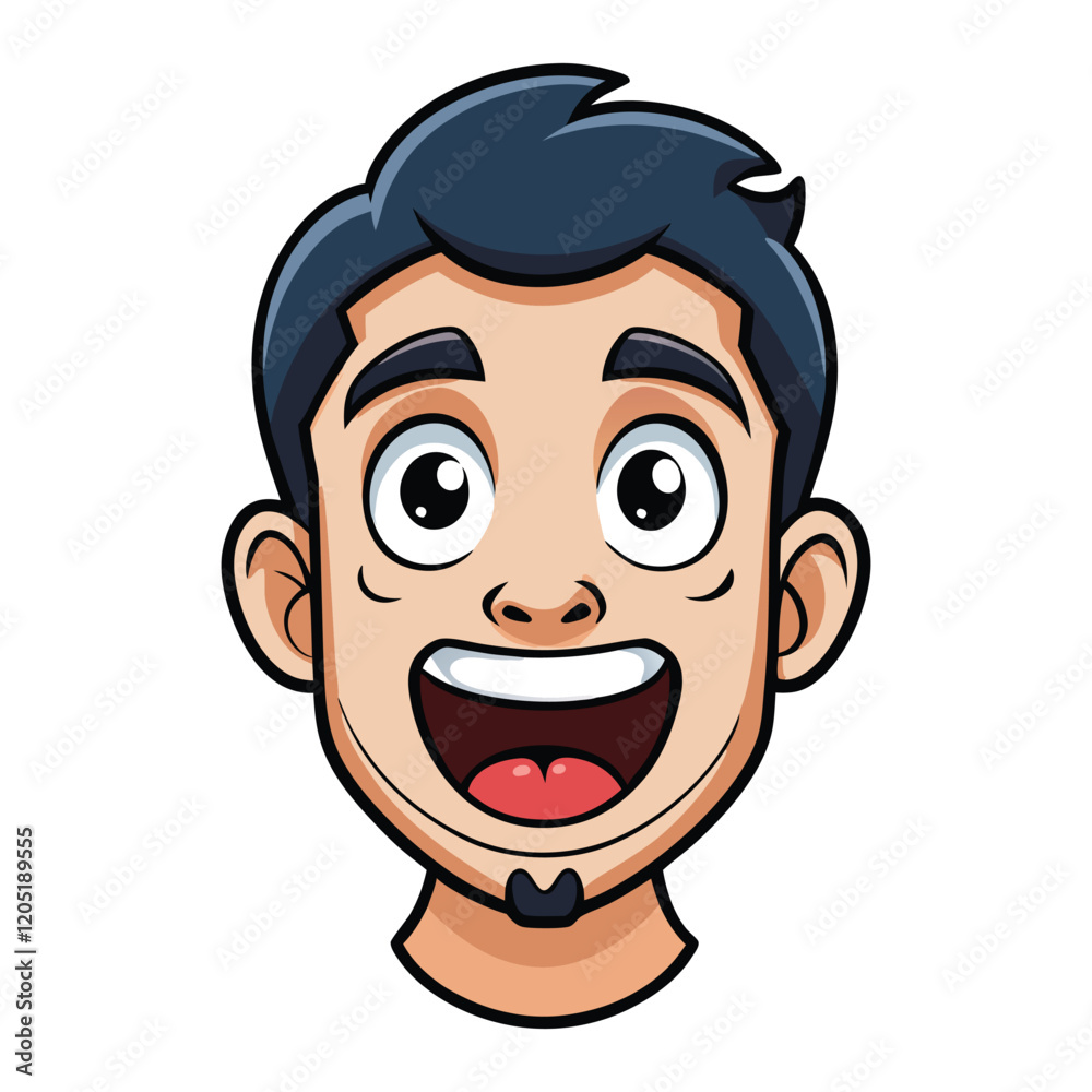 A funny crazy man facial expression vector illustration A funny crazy man facial expression vector illustration
