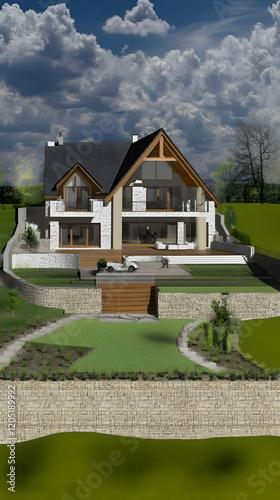Modern House Design with St...