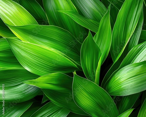 A vibrant close-up of lush green leaves, showcasing their texture and vivid color, perfect for nature lovers and eco-friendly themes. photo