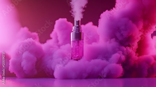 grapes flavor Vape ,background magenta color Created by Generative AI 