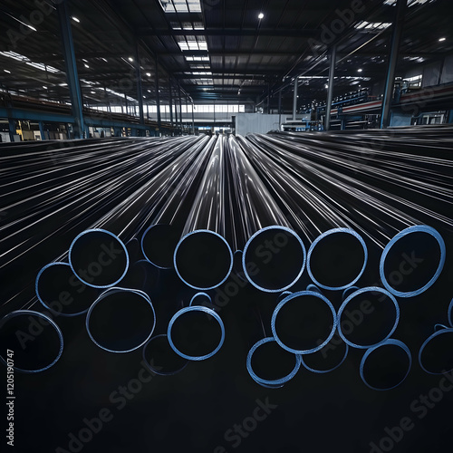Stacks of Black Industrial ...