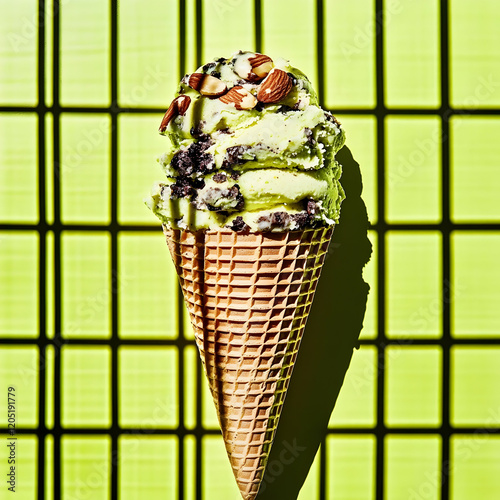 Light Green Ice Cream in a ...