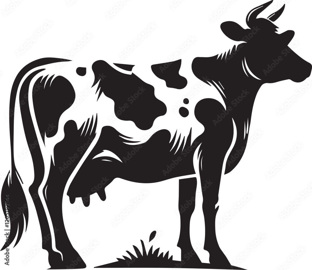 Fototapeta premium Creative Cow Silhouette Vector