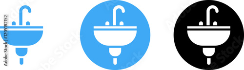 Flat icon of washbasin.