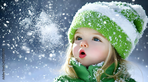 Adorable Child Blows Snowfl...