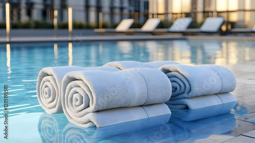 Two Rolled White Towels Flo...