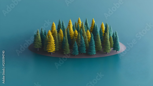3D Illustration of Green an...