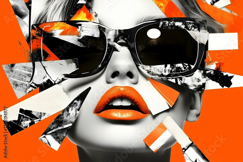 Stylish Woman with Orange L...