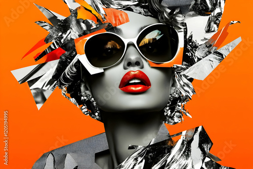 Stylish Woman Wears Sunglas...