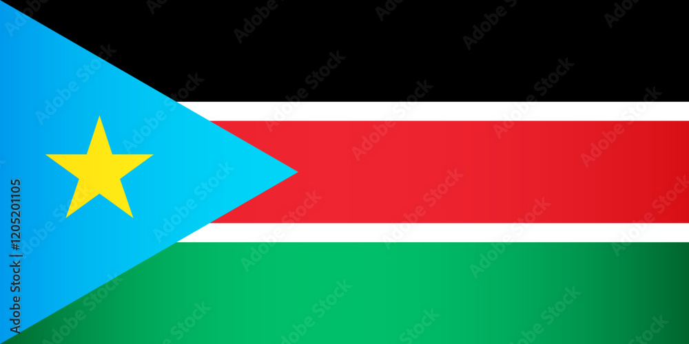 National Flag of South Sudan. Vector symbol of the state National Flag of South Sudan. Vector symbol of the state