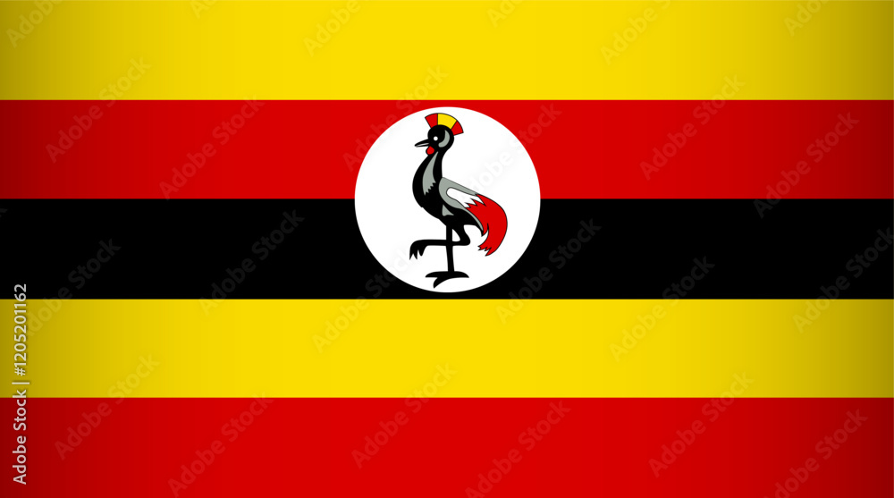 Obraz premium National Flag of the Republic of Uganda. Vector symbol of the state