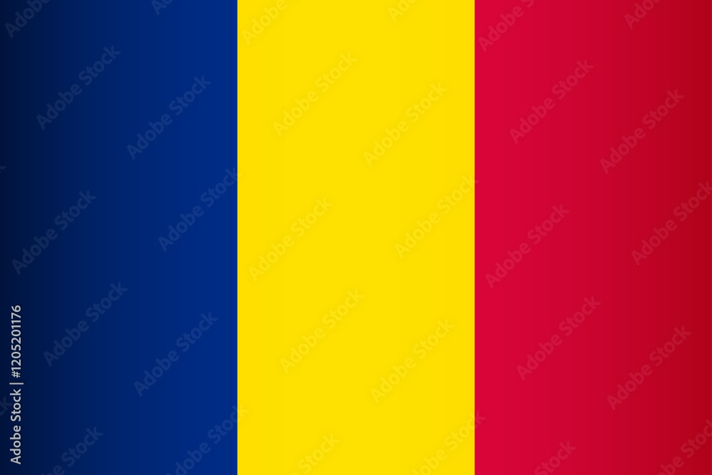National Flag of the Republic of Chad. Vector symbol of the state National Flag of the Republic of Chad. Vector symbol of the state