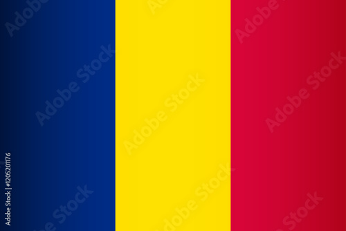 National Flag of the Republic of Chad. Vector symbol of the state