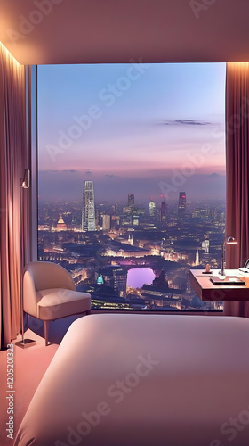 Luxury Hotel Room Overlooks...