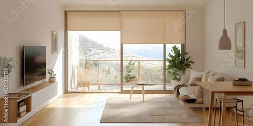 Modern Living Room Opens to...