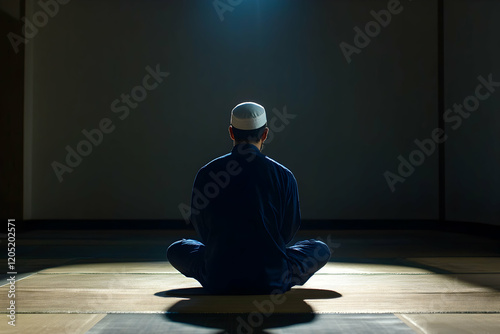 Solitude and Spirituality: A Muslim Man in Prayer photo