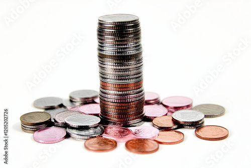 Stack of Mixed Coins Repres...