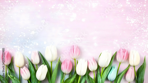 Pink and White Tulips Arran...