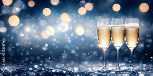 Three Champagne Flutes Spar...