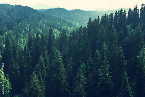 Misty Green Forest Covers R...
