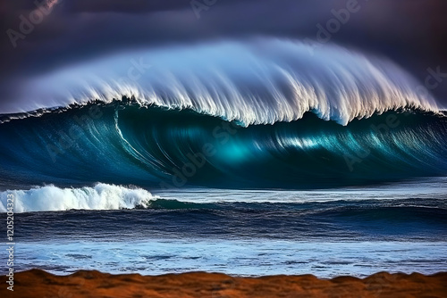 Giant Ocean Wave Crashes on...