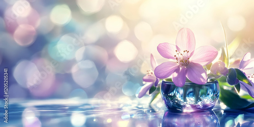 Pink flowers with bokeh bac...