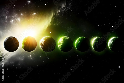 Seven Green Planets Align i...