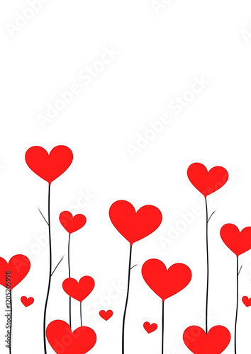 Red hearts arranged on vines perfect image