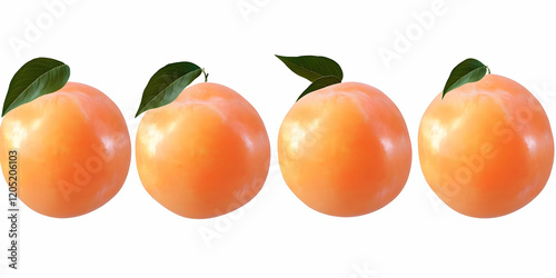 Four Ripe Orange Fruits wit...