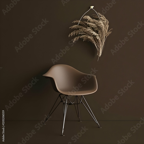 Modern Chair and Dried Pamp...