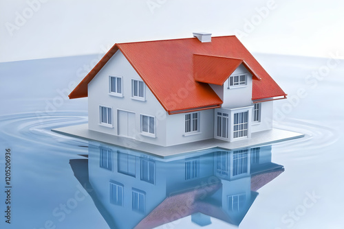 Model House Floats on Water...