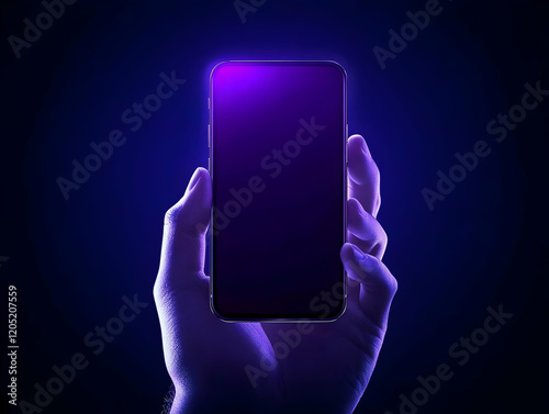 Hand Holds Smartphone with ...