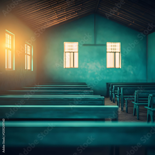 Empty Church Interior with ...