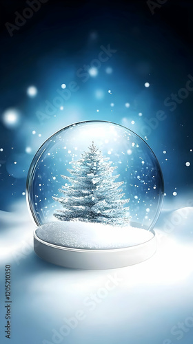 Snow Globe Shows Frosted Ev...