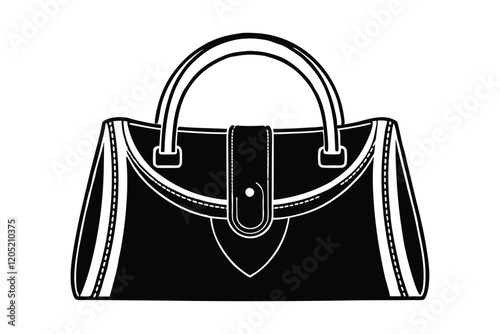 A leather handbag, stylish and elegant vector illustration.eps