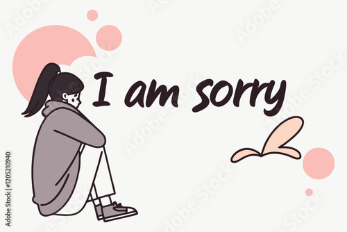 I am sorry lettering text vector illustration.