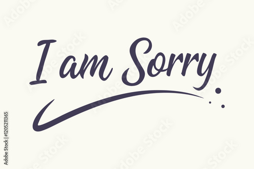 I am sorry lettering text vector illustration.