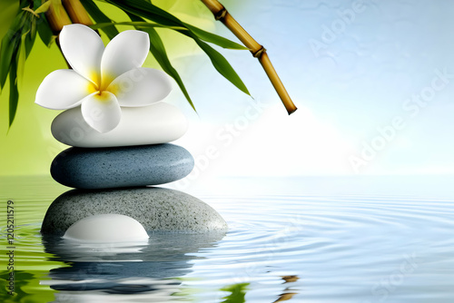 Stacked Spa Stones with Flo...