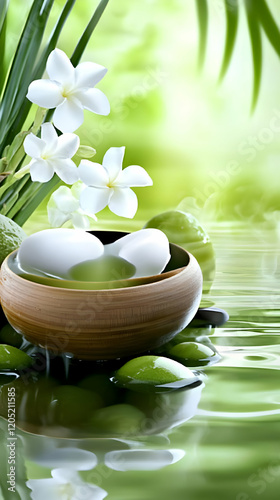 Serene Spa Scene with Bowl,...