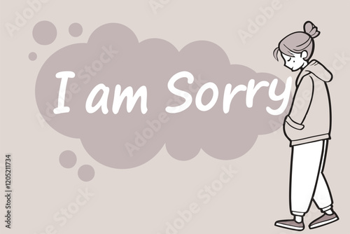I am sorry lettering text vector illustration.