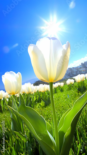 White Tulips Bloom Beautifu...