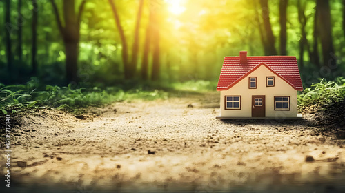 Small House Model Sits on a...