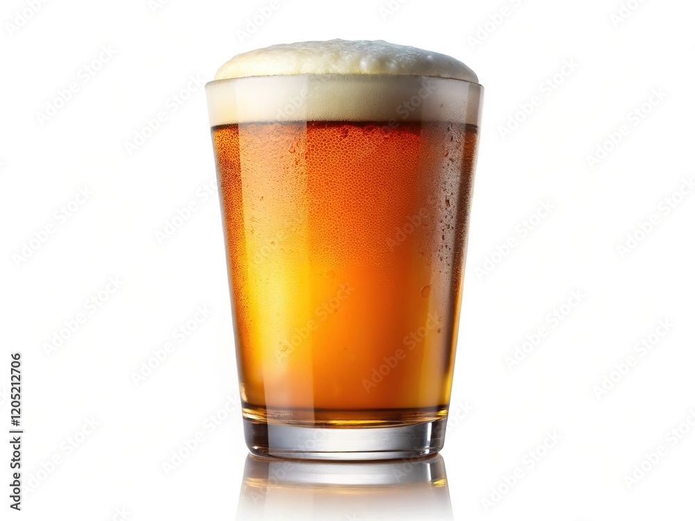Craft India Pale Ale Beer Pint, Isolated on White Background - Stock Photo Craft India Pale Ale Beer Pint, Isolated on White Background - Stock Photo